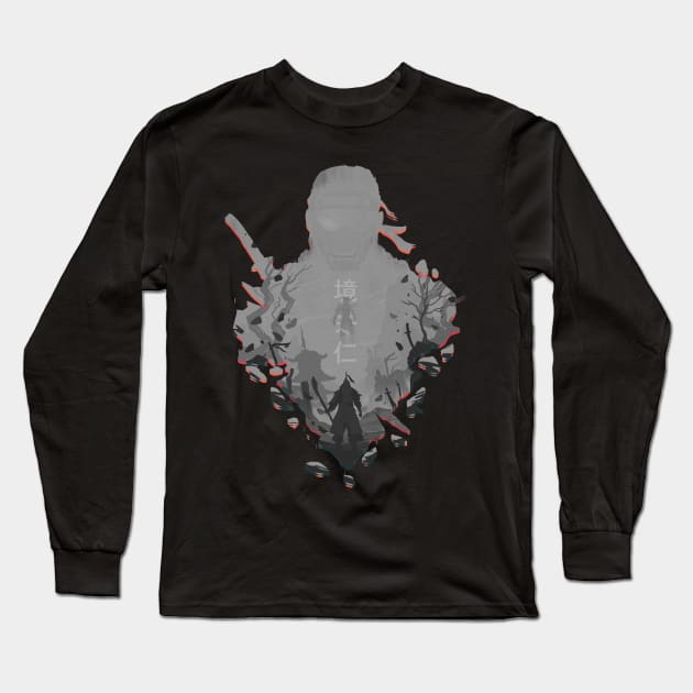 Lost Honor Grey v.:Ghost of Tsushima Long Sleeve T-Shirt by Vertei